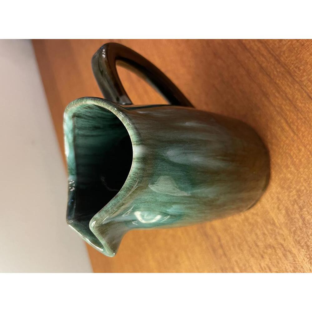 Vintage Blue Mountain Pottery Creamer | Green Drip Glaze | BMP Canada | 1970s